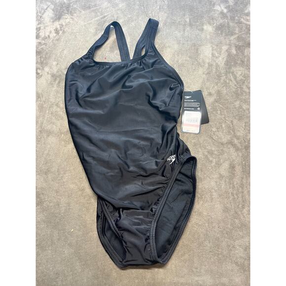 NEW with‎ tags Speedo womens swim suit size 10 / 36 bathing Black Pro LT - Picture 1 of 5